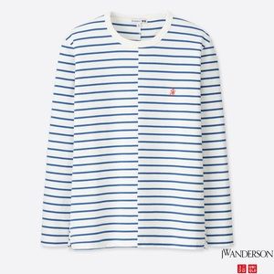 Asymmetric striped long-sleeve t-shirt